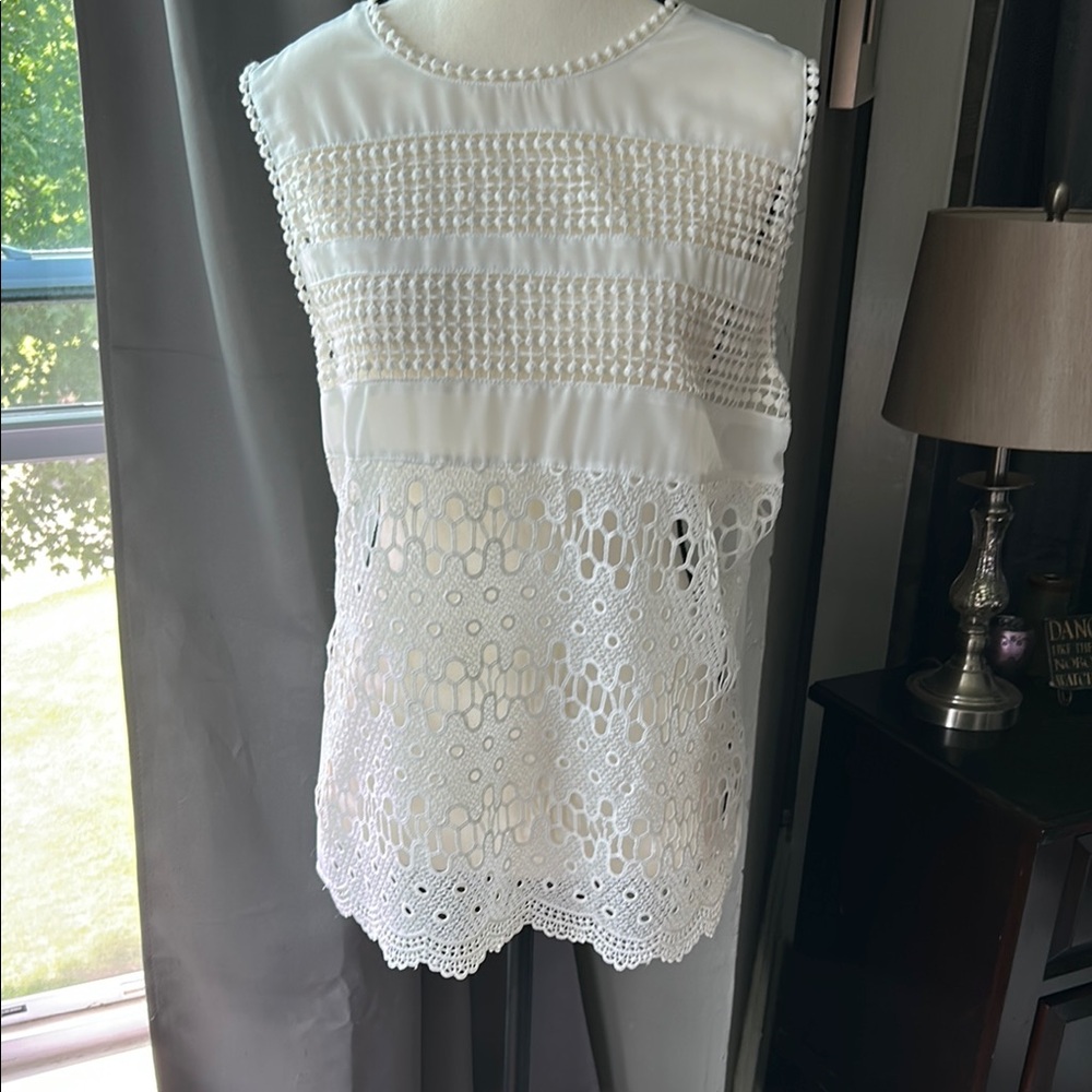 Bar III Off-white Lace Blouse